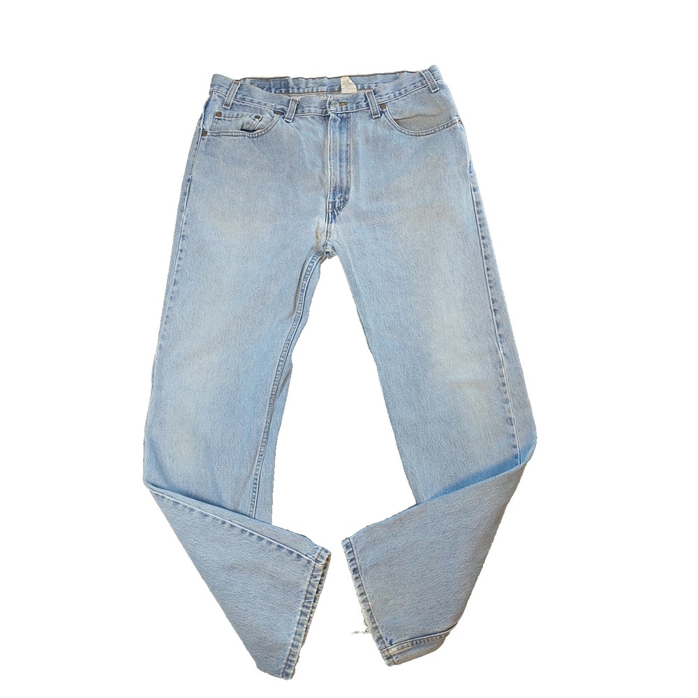 Levis 505 Mens 34x31 Light Wash Regular Straight Leg Vintage Jeans 00505-4891